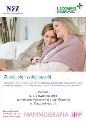 Bezpłatne badania mammograficzne dla kobiet w wieku 50-69 lat w kwietniu 2018 -  Pułtusk